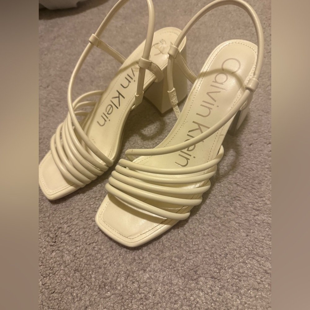 Calvin Klein Beige Strappy Heels